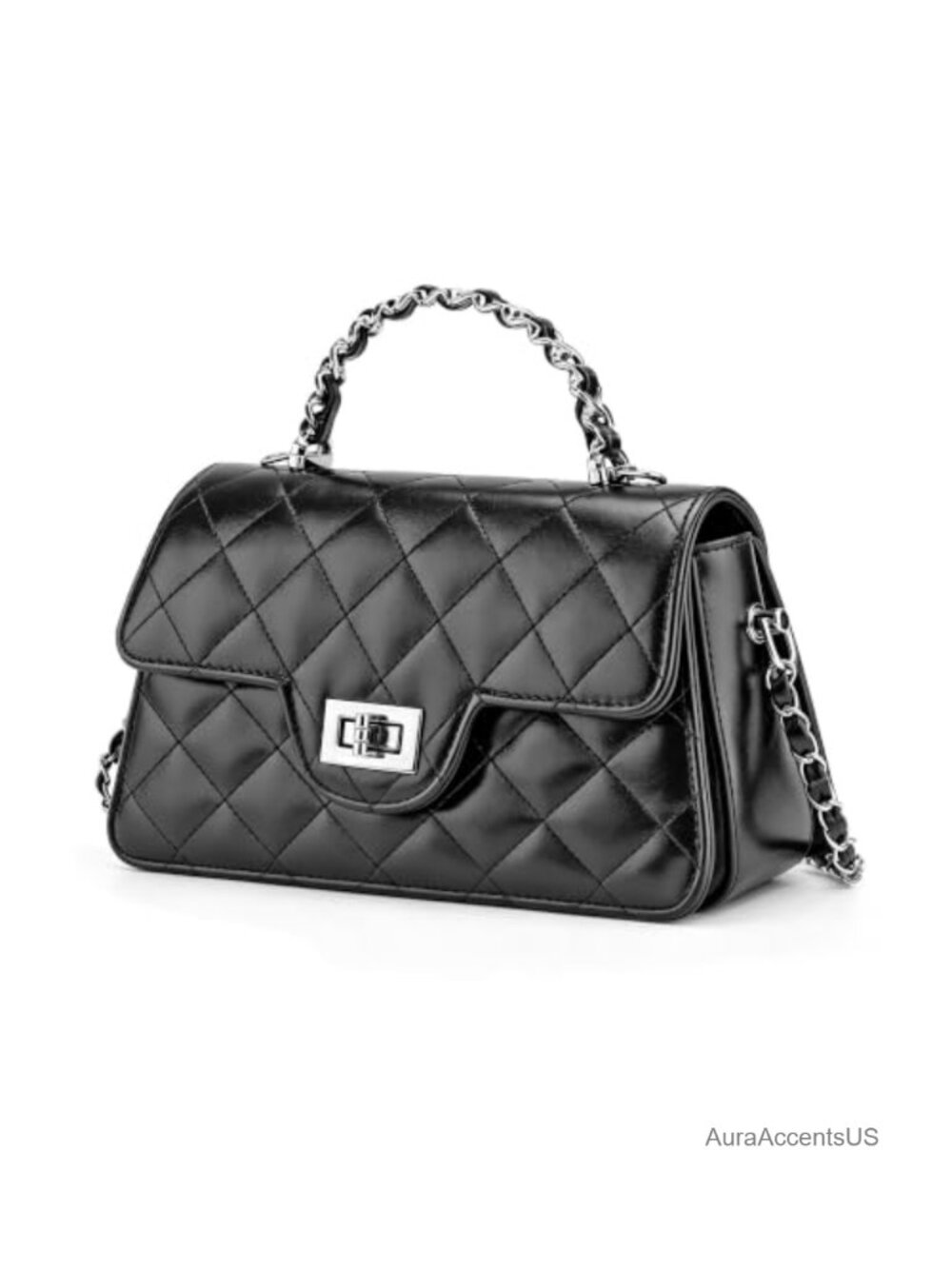 Classic Quilted Leather Crossbody Bag for Women, 3-in-1 Convertible Purse